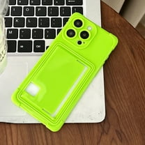 for iPhone 14 Case with Card Holder, Flexible TPU Cover Credit Card ID Slot, All-inclusive Camera Shockproof Protective Slim Wallet Phone Cover for iPhone 14, Green