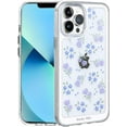 thumbnail image 1 of for iPhone 14 Case Clear with Design Flower Cute Protective Aesthetic Transparent Purple Rose Floral Pattern Women Girls Kawaii Sturdy Cool Phone Case Cover for iPhone 14 6.1 inch, 1 of 5