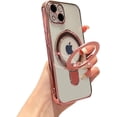 thumbnail image 1 of for iPhone 14 Case Clear Magnetic Build-in Stand with Camera Lens Protection [Compatible with MagSafe] Shockproof Soft Protective Slim Phone Case for iPhone 14 6.1 Inch - Pink, 1 of 11