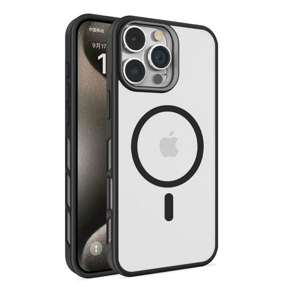 for iPhone 14 Case, Compatible with MagSafe Anti-Fingerprint Anti-Scratch Slim Silky-Soft Touch Translucent Matte Case with Side Breathable Mesh Hole for iPhone 14, Black