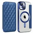 thumbnail image 1 of for iPhone 14 Case Compatible with Magsafe, Slim Fit Flip Protective PU Leather Wallet Case with RFID Blocking Card Slot Build-in Len Protector for iPhone 14, Royalblue, 1 of 9