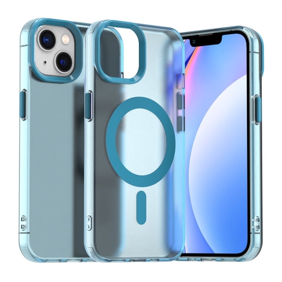 for iPhone 14 Case Compatible with Magsafe, iPhone 14 Phone Case, Translucent Matte Back Slim Magnetic Case Military-Grade Protection Shockproof for iPhone 14 - Blue