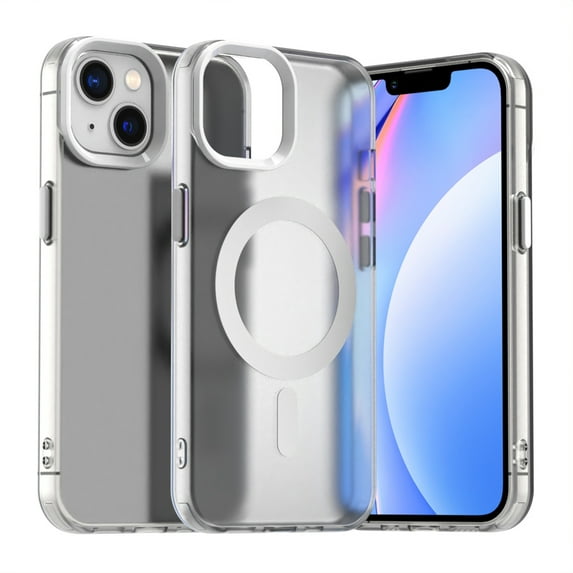 for iPhone 14 Case Compatible with Magsafe, iPhone 14 Phone Case, Translucent Matte Back Slim Magnetic Case Military-Grade Protection Shockproof for iPhone 14 - White