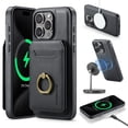 thumbnail image 1 of For iPhone 14 Case with Credit Card Holder,Ring Holder,Phone PU Leather Case Wallet for Women Men Magnetic Detachable 2-in-1 Wallet Card,Shockproof Rugged Phone Case,Black, 1 of 10