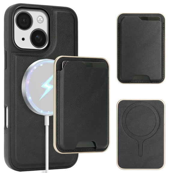 For iPhone 14 Case with Credit Card Holder,for iPhone 14 Premium Leather Phone Case Removable Wallet Compatible with MagSafe,Wallet Detachable 2-in-1 Women Men,Black