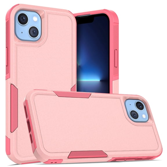 for iPhone 14 Case,Heavy Duty Drop Protection Edge Raised Rugged Shockproof/Drop Proof/Dust Proof Military Protective Tough Durable Cell Phone Cover for Men Women,Pink
