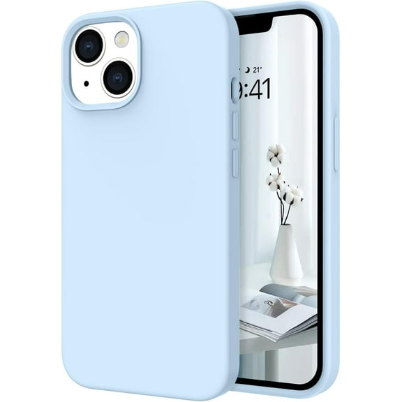 iPhone 14 Case, Liquid Silicone Soft Gel Rubber iPhone 14 Phone Case Slim Thin Phone Case with Microfiber Lining Shockproof Protective Phone Cases Cover for 6.1 inch iPhone 14,Baby Blue