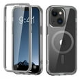 thumbnail image 1 of for iPhone 14 Case Magnetic, [Compatible with Magsafe] Built-in Screen Protector Shockproof Dustproof Crystal Clear Anti-Scratch Folio Flip Phone Case for iPhone 14, Gray, 1 of 8