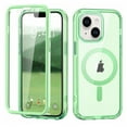 thumbnail image 1 of for iPhone 14 Case Magnetic, [Compatible with Magsafe] Built-in Screen Protector Shockproof Dustproof Crystal Clear Anti-Scratch Folio Flip Phone Case for iPhone 14, Green, 1 of 8