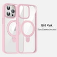 thumbnail image 1 of For iPhone 14 Case with Magnetic Invisible Stand Compatible with MagSafe Transparent Matte iPhone 14 Phone Case  with Ring Holder for Shockproof Protective Phone Case,  Pink, 1 of 9
