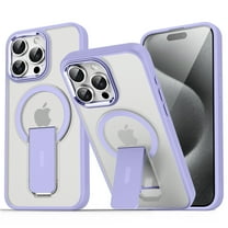 For iPhone 14 Case Magnetic Stand [Compatible with MagSafe][Military Drop Protection] Shockproof Invisible Kickstand Matte For iPhone 14 Phone Case Men Women,Lavender