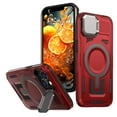thumbnail image 1 of for iPhone 14 Case with Metal Camera Cover Bracket, [Compatible with MagSafe] [Built-in Kickstand] [Military-Grade Protection] Heavy Duty Magnetic Case for iPhone 14, Red, 1 of 6