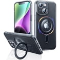 thumbnail image 1 of for iPhone 14 Case [Not Yellowing] [Military Grade Protection] [No.1 Strong Magnets] Magnetic Metal Matte Built-in Compatible with MagSafe Stand Case 6.1 inch 2022, Space Black, 1 of 6