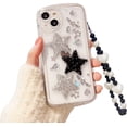 thumbnail image 1 of for iPhone 14 Case with Phone Charm Chain Accessories Cute 3D Sparkle Shiny Stars Rhinestone Clear Phone Case Women Girl Aesthetic Shockproof Case for iPhone 14-6.1'', 1 of 13