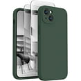 thumbnail image 1 of for iPhone 14 Case, Silicone Upgraded [Camera Protection] Phone Case with [2 Screen Protectors], Soft Anti-Scratch Microfiber Lining Inside, 6.1 inch, Alpine Green, 1 of 12