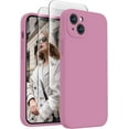 thumbnail image 1 of for iPhone 14 Case, Silicone Upgraded [Camera Protection] Phone Case with [2 Screen Protectors], Soft Anti-Scratch Microfiber Lining Inside, 6.1 inch, Lilac Purple, 1 of 12