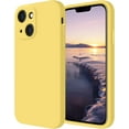 thumbnail image 1 of for iPhone 14 Case, Silicone Upgraded [Camera Protection] Phone Case with [2 Screen Protectors], Soft Anti-Scratch Microfiber Lining Inside, 6.1 inch, Yellow, 1 of 12
