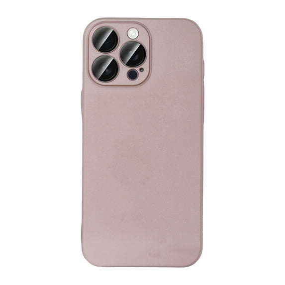 for iPhone 14 Case Slim Fit with Camera Lens Protector, Shockproof PC Hard Back Cover, Skin-Friendly Anti-Fingerprint Lightweight Drop Protective Phone Case for Men and Women, Pink