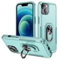 thumbnail image 1 of for iPhone 14 Case, Slim Fit Military Grade Drop Tested Dual Layer Shockproof Case with 360 Ring Holder Kickstand Protective Rugged Car Magnetic Non-Slip Phone Case,Green, 1 of 11
