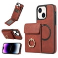thumbnail image 1 of for iPhone 14 Case Wallet, with PU Leather Detachable Card Holder Compatible with Magsafe, Durable Protection Magnetic Phone Case with Ring Kickstand for iPhone 14, Winered, 1 of 7