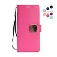 thumbnail image 1 of Entronix Folio Wallet Case for iPhone 14, PU Leather [6 Card Slots] Lanyard, Hot Pink, 1 of 5