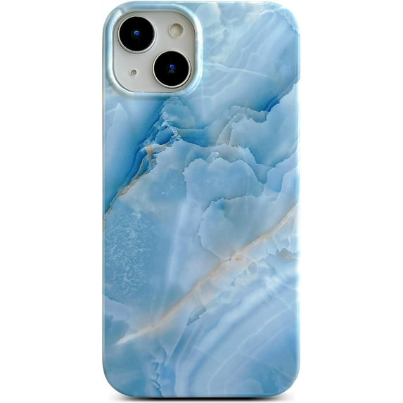 for iPhone 14 Case,for iPhone 13 Case,Cute Grey Blue Marble Case for Girls Women Men,Shiny Pattern Soft Bumper Lightweight Slim Fit Case TPU Shockproof Phone Cover for iPhone 14/13 6.1",