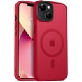 thumbnail image 1 of for iPhone 14 Case/iPhone 13 Case, Compatible with Magsafe, Translucent Matte Shockproof -Grade Protection, Strong  Phone Case for iPhone 14/13 6.1'', Red, 1 of 14