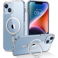 thumbnail image 1 of for iPhone 14  Case, iPhone 13 Case with Invisible Stand [Compatible with Magsafe], Full Body Protective Cover Slim Shockproof Kickstand Phone Case for Apple iPhone 13/14 6.1", Clear, 1 of 17