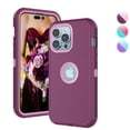 thumbnail image 1 of iPhone 14 Cases,Njjex Case for iPhone 14,14 Pro,14 Plus,14 Pro Max,Full-Body Shockproof Protection Heavy Duty Armor Hard Plastic & Shock Absorption Rubber Rugged Bumper 3-in-1 Case Cover,Red, 1 of 7