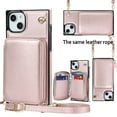 thumbnail image 1 of iPhone 14 Crossbody Wallet Case, Zipper Pocket Phone Case Cross Body Strap with RFID Blocking Carring Bag Purse Credit Card Premium Leather For iPhone 14 - 6.1", Rosegold, 1 of 9
