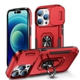 thumbnail image 1 of for iPhone 14 Hard Case, with Camera Cover & Kickstand Holder, Built-in 360°Rotate Ring Stand Anti-scratch Drop Protection Magnetic Phone Case for Apple iPhone 14 6.1 inch - Red, 1 of 8