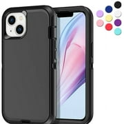 iPhone 14 Heavy Duty Case {Shock Proof,Shatter Resistant, Protective Rubber with 3 Layer Shell Case Compatible for Apple iPhone 14 6.1 in, 2022 Release} Color Black