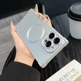 thumbnail image 1 of for iPhone 14 Magnetic Case [Compatible with Mag-Safe] [Built-in Camera Lens Protector] Slim TPU Silicone Shockproof Corners Protection Phone Case Cover for iPhone 14, Silver, 1 of 11