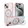 thumbnail image 1 of for iPhone 14 Magnetic Case with Invisible Stand, [Military Grade Drop Protection] [MagSafe Compatible] Slim Translucent Ring Case for Men & Women for iPhone 14, Pink, 1 of 6