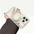 thumbnail image 1 of For iPhone 14 Magnetic Phone Case,With 360° Rotatable Ring Kickstand,Compatible with Mag-Safe,Matte Translucent Back Design,Ultra Slim Shockproof Rugged Anti-fall Phone Case,White, 1 of 9