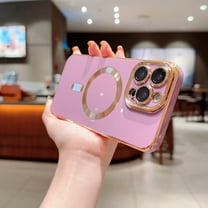 for iPhone 14, Mantto [Support for Magsafe] Slim Rubber Magnetic Plating Screen Protector Luxury Elegant Case Camera Protector Soft Shockproof Cover For iPhone 14, Lightpurple