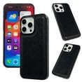 thumbnail image 1 of for iPhone 14 PU Leather Case, Slim Shockproof TPU Silicone Bumper Camera and Screen Protective Phone Cover Classic Sythetic Leather Lightweight Case for iPhone 14, Black, 1 of 7