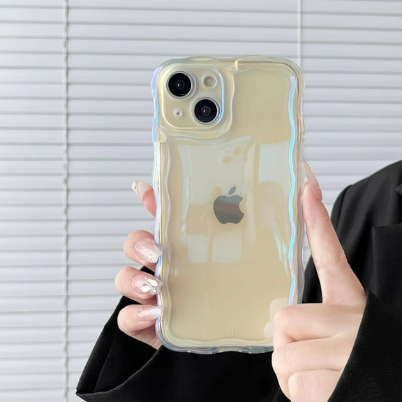 for iPhone 14 Phone Case,Cute Laser Clear Transparent,Anti-Yellow Anti-Scratch,Aesthetic Slim Soft TPU Protective Case for iPhone 14 6.1 Inch,Laser Clear