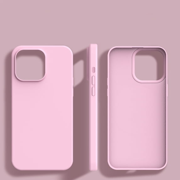 for iPhone 14 Phone Case Liquid Silicone,Minimalist Thin Slim Soft Rubber Gel TPU Plain Simple Cover for Women Girl Cute, Matte Solid Color Shockproof Cover For iPhone 14,Pink