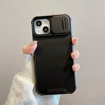 for iPhone 14 Phone Case: Shockproof Protective Rugged Phone Cover with Camera Lens Slide | Drop Proof Military-Grade Protection TPU Hybrid Bumper Cases for iPhone 14,Black