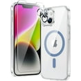 thumbnail image 1 of for iPhone 14 Phone Case: iPhone 13 Phone Clear Case Magnetic Military Grade Drop Protection Anti Yellowing Cell Phone Cover- Rugged Shockproof Protective Bumper(Clear-Blue Magnetic), 1 of 14