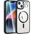thumbnail image 1 of for iPhone 14 Phone Case: iPhone 13 Phone Clear Case Magnetic Military Grade Drop Protection Anti Yellowing Cell Phone Cover - Rugged Shockproof Protective Bumper(Clear-Black), 1 of 16