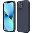 thumbnail image 1 of for iPhone 14 Phone case, Advanced Silicone Phone case, Full Body Anti-Shock Protection, wear-Resistant and Anti-Scratch, a Variety of Fashionable Colors - Midnight Blue, 1 of 9