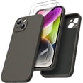 thumbnail image 1 of for iPhone 14 Plus Case with 2 x Screen Protector Liquid Silicone Gel Rubber Cover [Full Body] Shockproof Protective Case for iPhone 14 Plus 6.7 inch-Dark Brown, 1 of 13