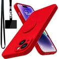thumbnail image 1 of for iPhone 14 Plus Case,Built-in 360° Rotatable Ring Holder|Anti-Scratch Soft Microfiber Lining|Support Car Mount|iPhone 14 Plus Phone Case Cover for Girls Women Red 10-ip14plus-02, 1 of 15