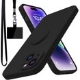 thumbnail image 1 of for iPhone 14 Plus Case,Built-in 360° Rotatable Ring Holder|Anti-Scratch Soft Microfiber Lining|Support Car Mount|iPhone 14 Plus Phone Case Cover for Girls Women Black 10-ip14plus-01, 1 of 15