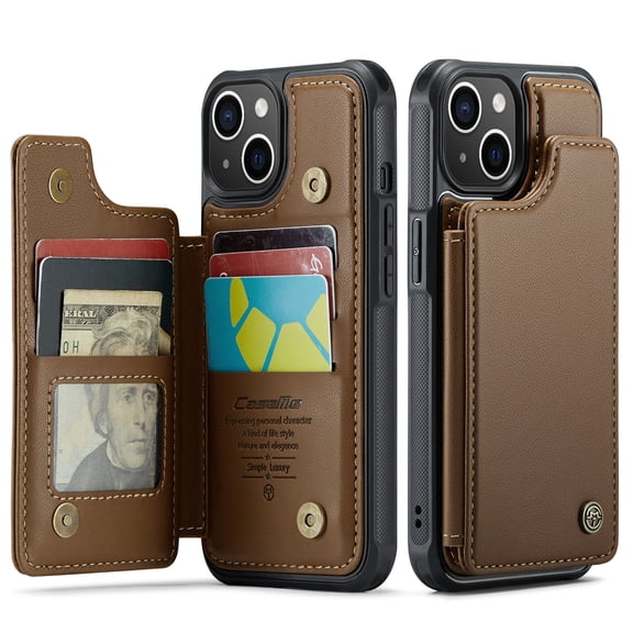 for iPhone 14 Plus Case with Card Holder, Wallet Case for Women Men with RFID Blocking, Durable Leather Kickstand Magnetic Clasp Shockproof Phone Case for iPhone 14 Plus