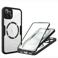 thumbnail image 1 of for iPhone 14 Plus Case Clear, Magnetic Case with Screen Protector, Compatible with MagSafe, Not Yellowing Shockproof Full Body Protection Slim Transparent Phone Case for iPhone 14 Plus, Black, 1 of 8