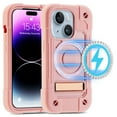 thumbnail image 1 of For iPhone 14 Plus Case Compatible with MagSafe,Magnetic Shockproof Military Grade Anti-Scratch Heavy Duty Silicone 3-Layer Protection Built in Kickstand For iPhone 14 Plus 6.7 inch Cover, Rosegold, 1 of 5