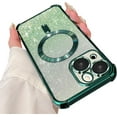 thumbnail image 1 of for iPhone 14 Plus Case Compatible with MagSafe, [Shockproof Edge Protection + Lens Edge Raised Protection], Magnetic Glitter Clear case for iPhone 14 Plus Phone Case for Women/Men (Green), 1 of 9